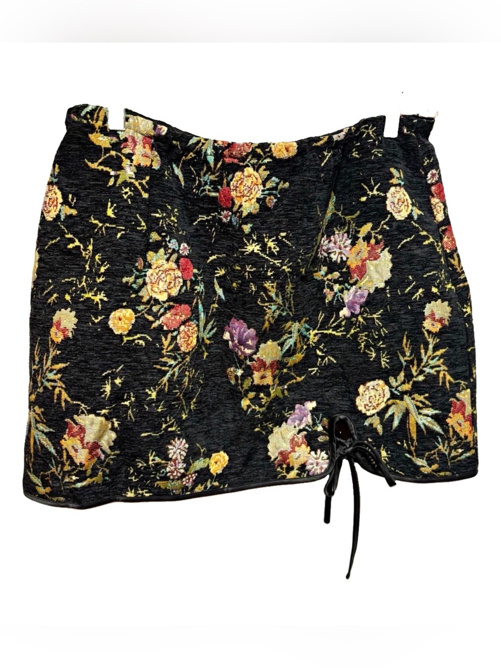 Floral Jacquard tapestry Black Women's Skort size 1X